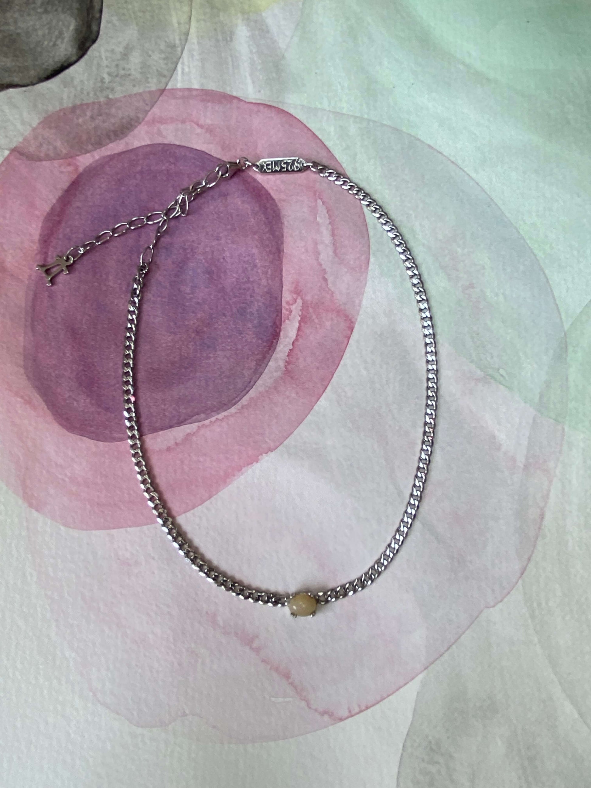 collar LUX plata opalo Deltum jewelry