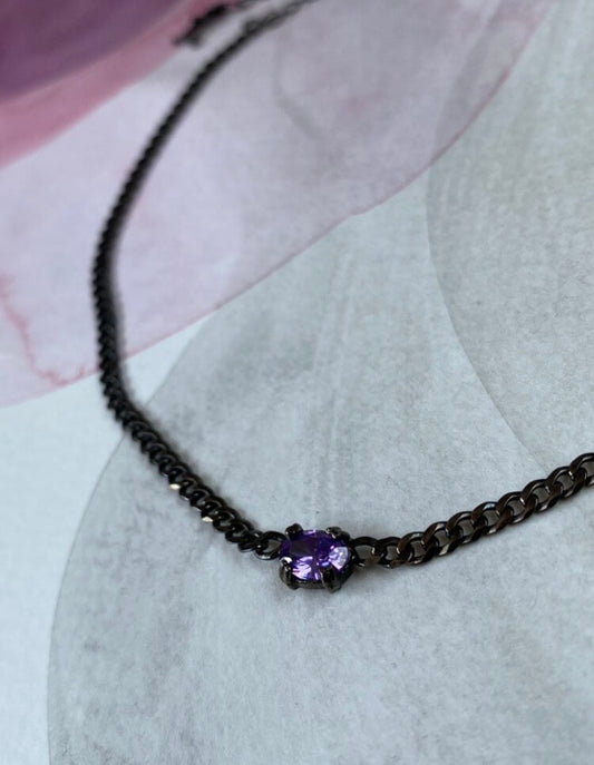 Collar lux negro cristal Deltum jewelry